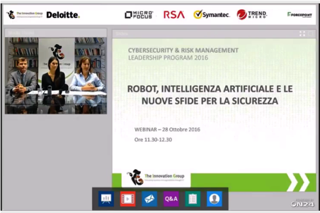 Online il Webinar su Robot, A.I. e Sicurezza